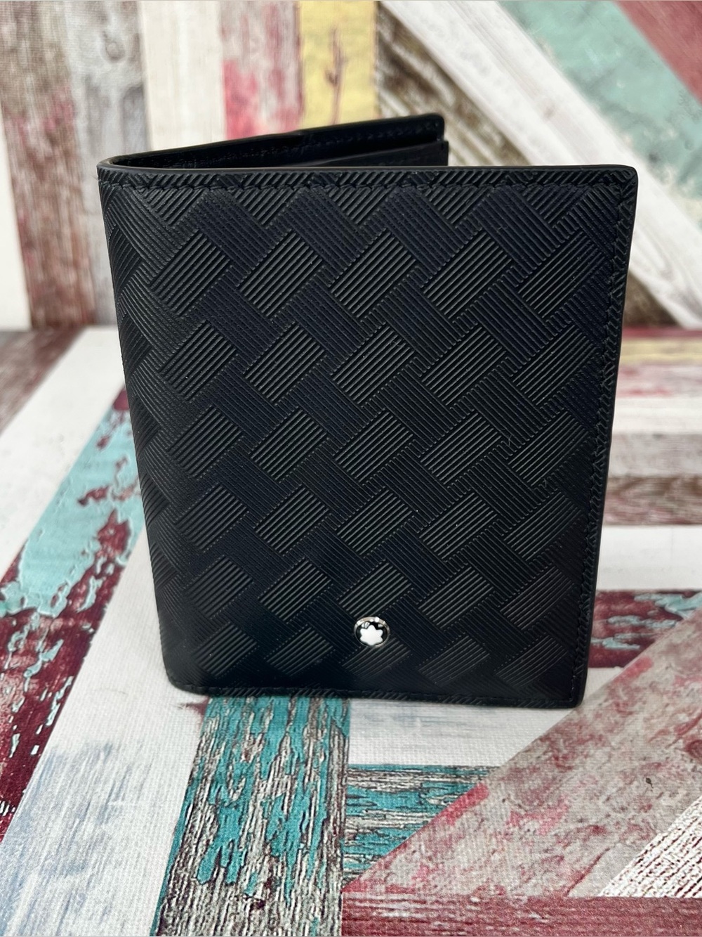 Montblanc Men’s Extreme 3.0 Compact Leather Wallet NEW * Black Leather Embossed